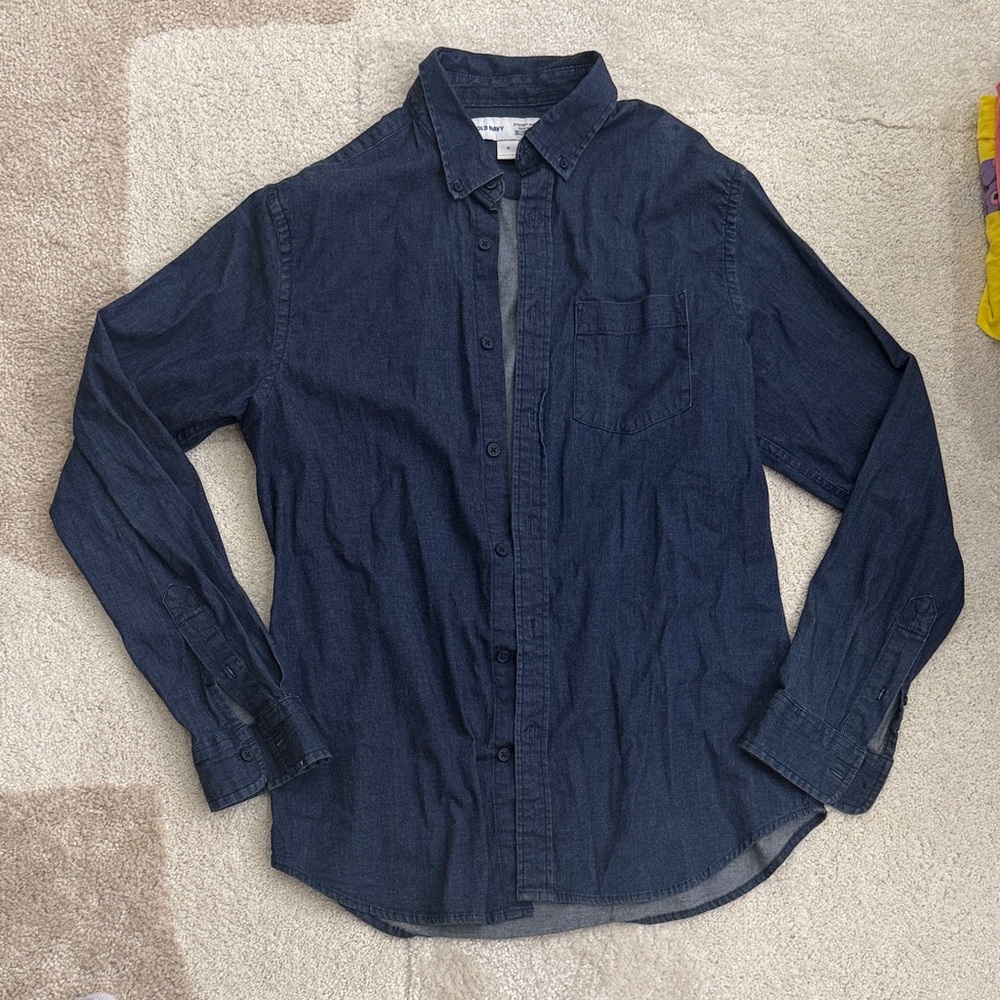 Old Navy Men's Indigo Denim Button-Up Shirt